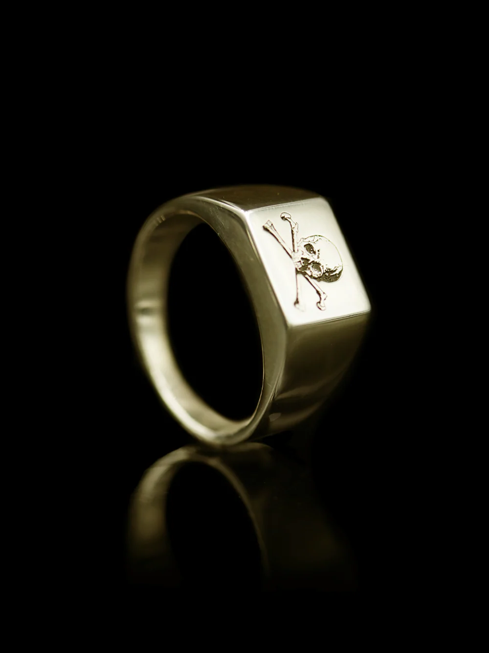 Cross Bone Signet Ring Square - Image 3