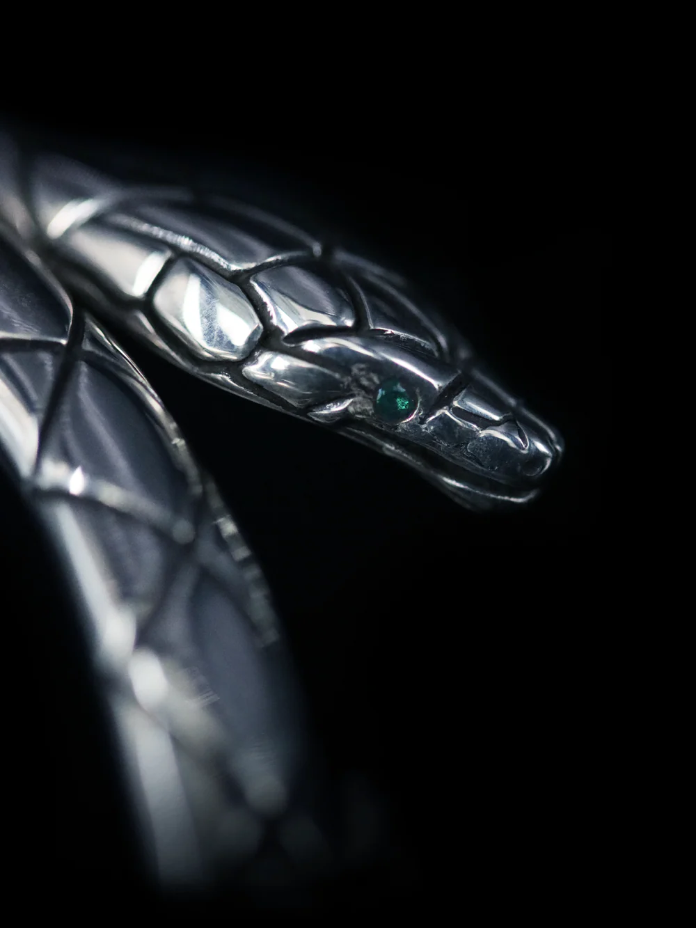 Serpent Cuff with Emerald Eyes - Image 3